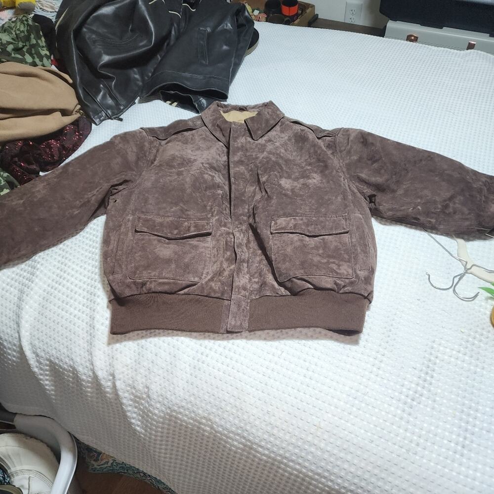 AIR FORCE LUXURY LANE EUC MENS SZ XL SUEDE LEATHER BOMBER JACKET COAT